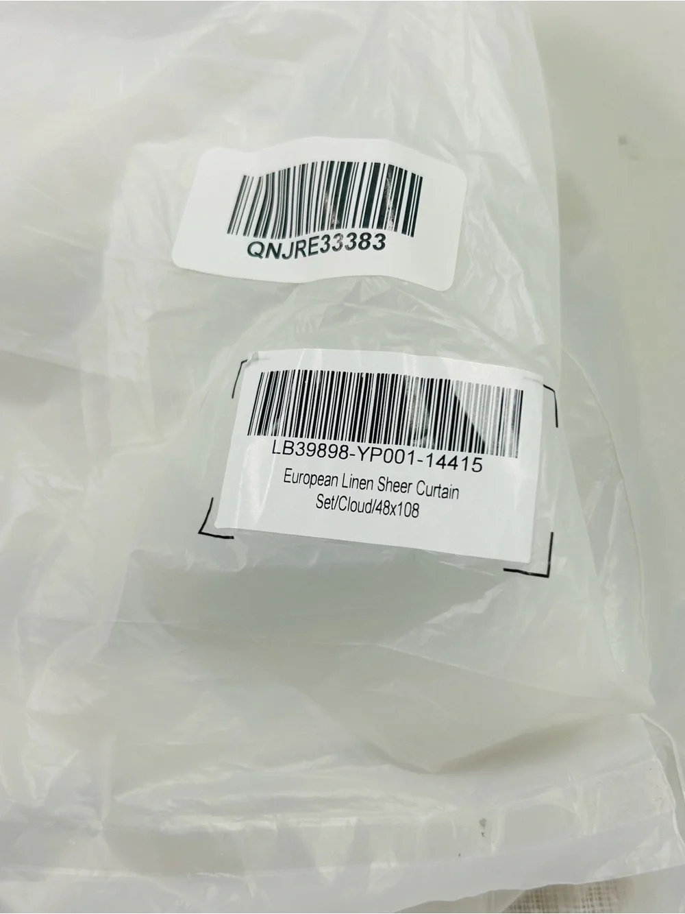 NWT QUINCE Set Of 2 48x108 European Linen Sheer Curtains Cloud 8642